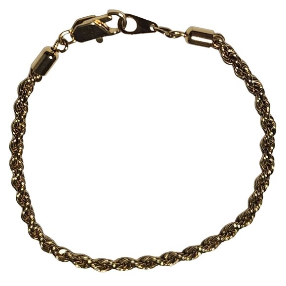 Elegant Gold Tone Rope Chain Chunky Bracelet Classic Minimalist Fashion Jewelry - Picture 1 of 4